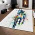 Horse splashes and drips with colors area rugs carpet