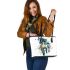 Horse splashes and drips with colors leather tote bag