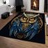 Intricate art nouveau owl illustration area rugs carpet