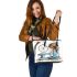 Kid drawing sewing machine with dream catcher leather tote bag