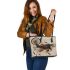 Koi fish smile with dream catcher leather tote bag