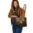 Lions smile with dream catcher leather tote bag