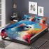 Longhaired british cat in contemporary art scenes bedding set