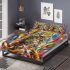 Longhaired british cat in festive carnivals bedding set