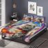 Longhaired british cat in festive carnivals bedding set