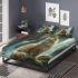 Longhaired british cat in mythical waterfalls bedding set