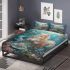 Longhaired british cat in whimsical underwater tea parties bedding set