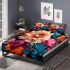 Lush vibrant floral arrangement bedding set