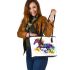 Magical fantasy horse galloping leather tote bag