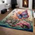 Majestic butterfly in nature's embrace area rugs carpet