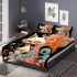 Majestic cat amidst swirling colors bedding set