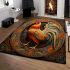 Majestic celtic rooster guardian illustration area rugs carpet