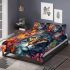 Majestic floral feline bedding set