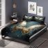 Majestic gold and blue butterfly bedding set