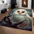 Majestic owl in the dark forest area rugs carpet