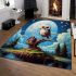 Majestic owl under the moonlight area rugs carpet