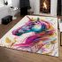 Majestic unicorn with vibrant colors area rugs carpet