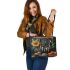 Mango coffee and dream catcher leather tote bag