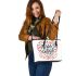 markings strong heart with mother's day Leather Tote Bag