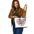 markings strong heart with mother's day Leather Tote Bag