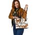 Mnteal orange and brown butterflies mama Leather Tote Bag