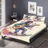 Monkey surfing with electric guitar and headphones bedding set