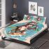Monkey wearing sunglasses surfing with coconuts bedding set