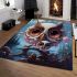 Moonlit guardian owl and owlet area rugs carpet