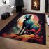 Mystical moonlit cat area rugs carpet