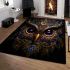 Mystical owl clock with floral detail area rugs carpet