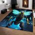 Neon cyber insect a futuristic robotic creation area rugs carpet