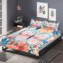 Orange butterfly surrounded by colorful spring flowers bedding set