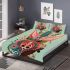 Ornate floral horned creature bedding set