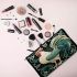 Ornate Rooster on Celtic Jade Background Makeup Bag