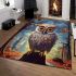Owl in golden forest light area rugs carpet