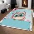 Owl peeking over the edge wearing a bow on its head area rugs carpet