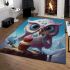 Owl with cupcake on cloud area rugs carpet