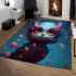 Owl with pink flower area rugs carpet