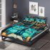 Owls in teal blue and turquoise colors bedding set