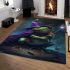 Painting of a frog in a wizard costume area rugs carpet