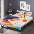 Painting zoomed in on the circles and lines bedding set