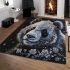 Panda adorned with white and blue diamonds area rugs carpet