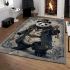 Panda in steampunk style with top hat area rugs carpet