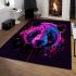 Panda in the style of colorful cartoon realism area rugs carpet