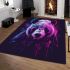 Panda in the style of colorful cartoon realism area rugs carpet