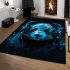 Panda wearing headphones area rugs carpet