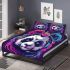 Panda with colorful smoke bedding set