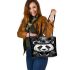 Panda with top hat and monocle steampunk leather tote bag