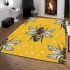 Pattern of bees in black and yellow area rugs carpet