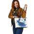 Peacock dancing and dream catcher leather tote bag